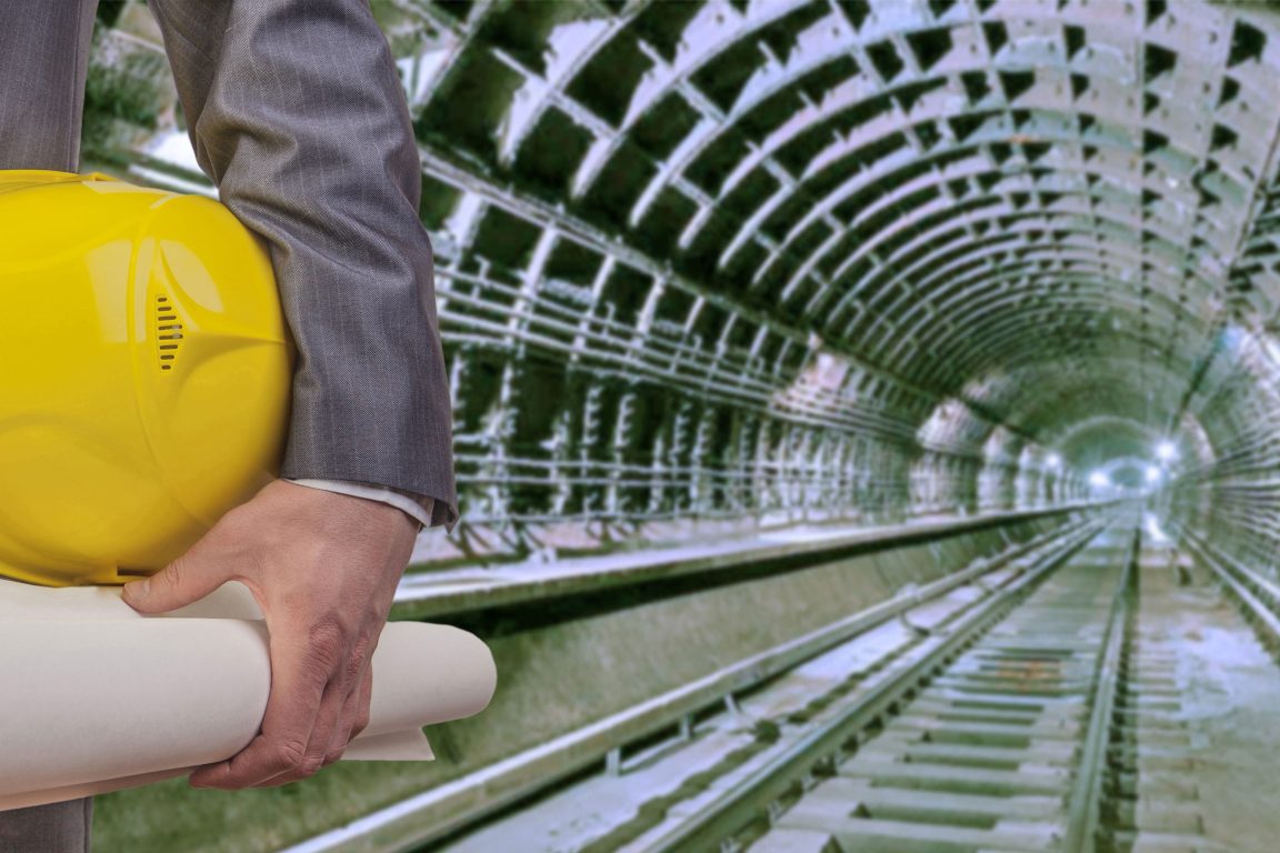 Architect inside tunnel