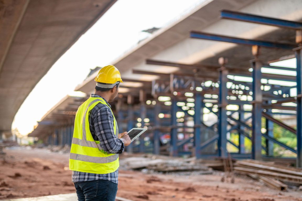 Contractor checking stability